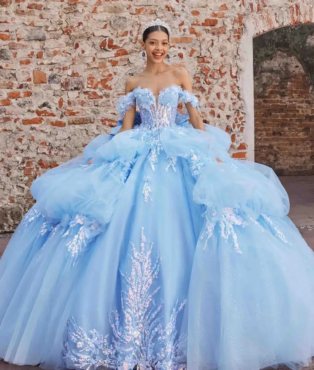 Model wearing a Morilee quinceanera dress